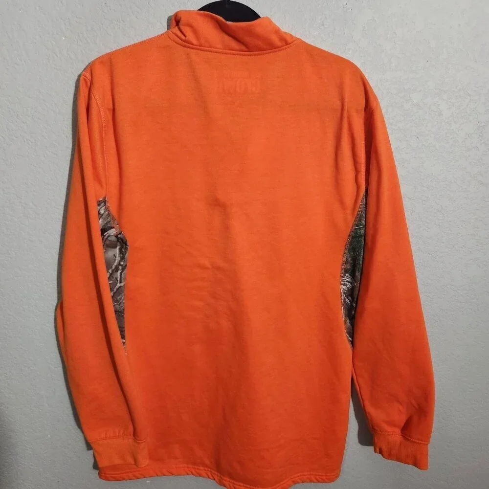 American Crown Texas Mens XL Camo Realtree Quarter Zip Hunting Sweatshirt